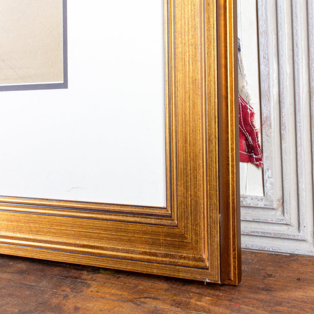 Framed Mid-Century French Charcoal Sketch