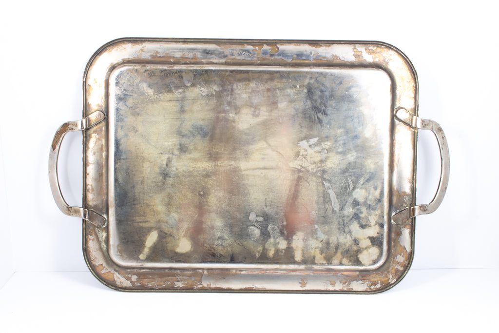 Mid-Century French Silver-plate Tray with Handles