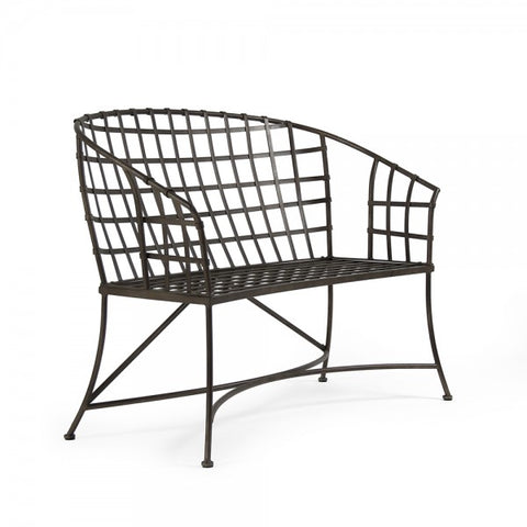 Curved Back Iron Bench in Bronze Finish
