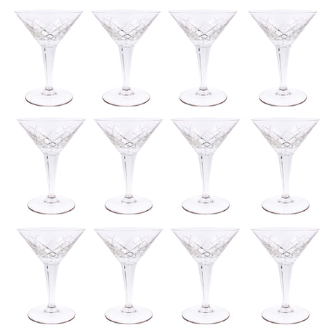 Vintage French Cut Crystal Martini Glasses