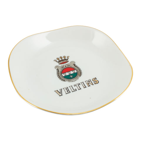 Vintage Ceramic Veltins Pilsner Dish with Gilt Edge