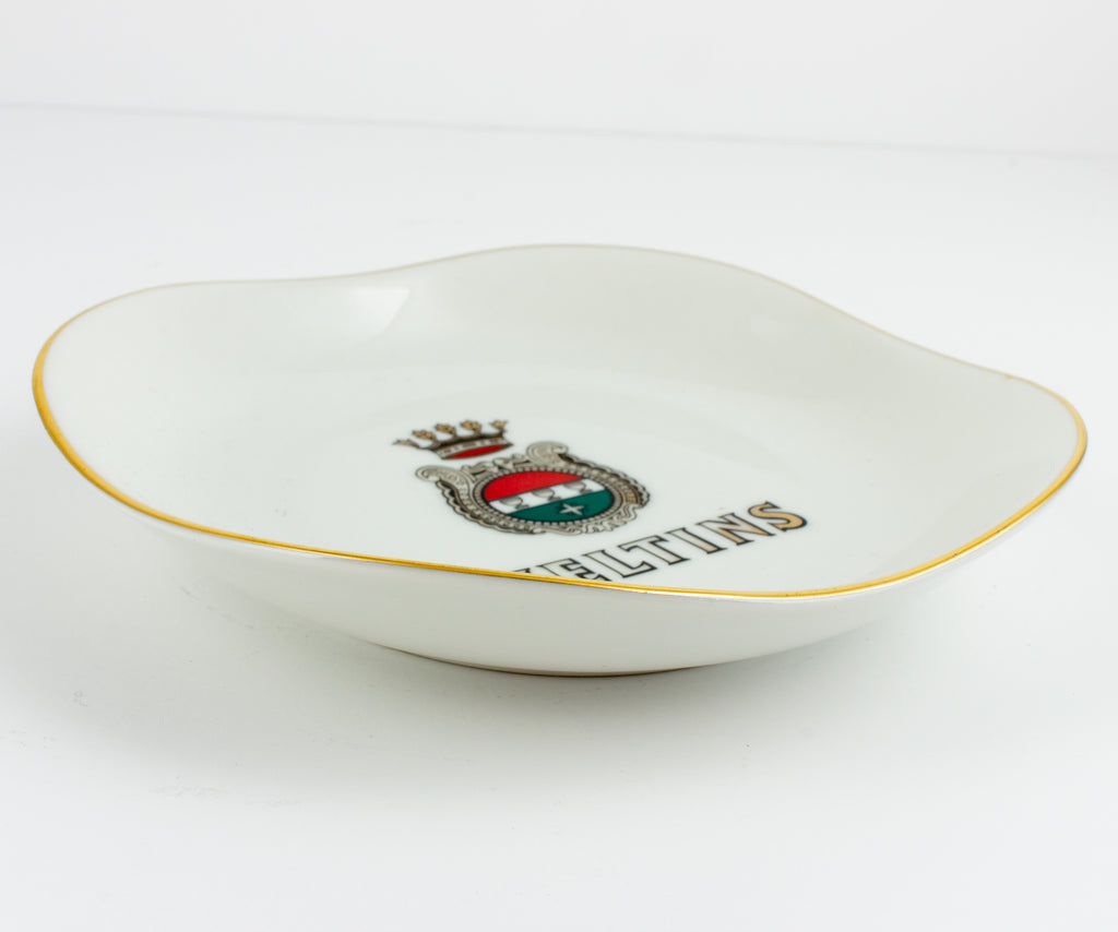 Vintage Ceramic Veltins Pilsner Dish with Gilt Edge