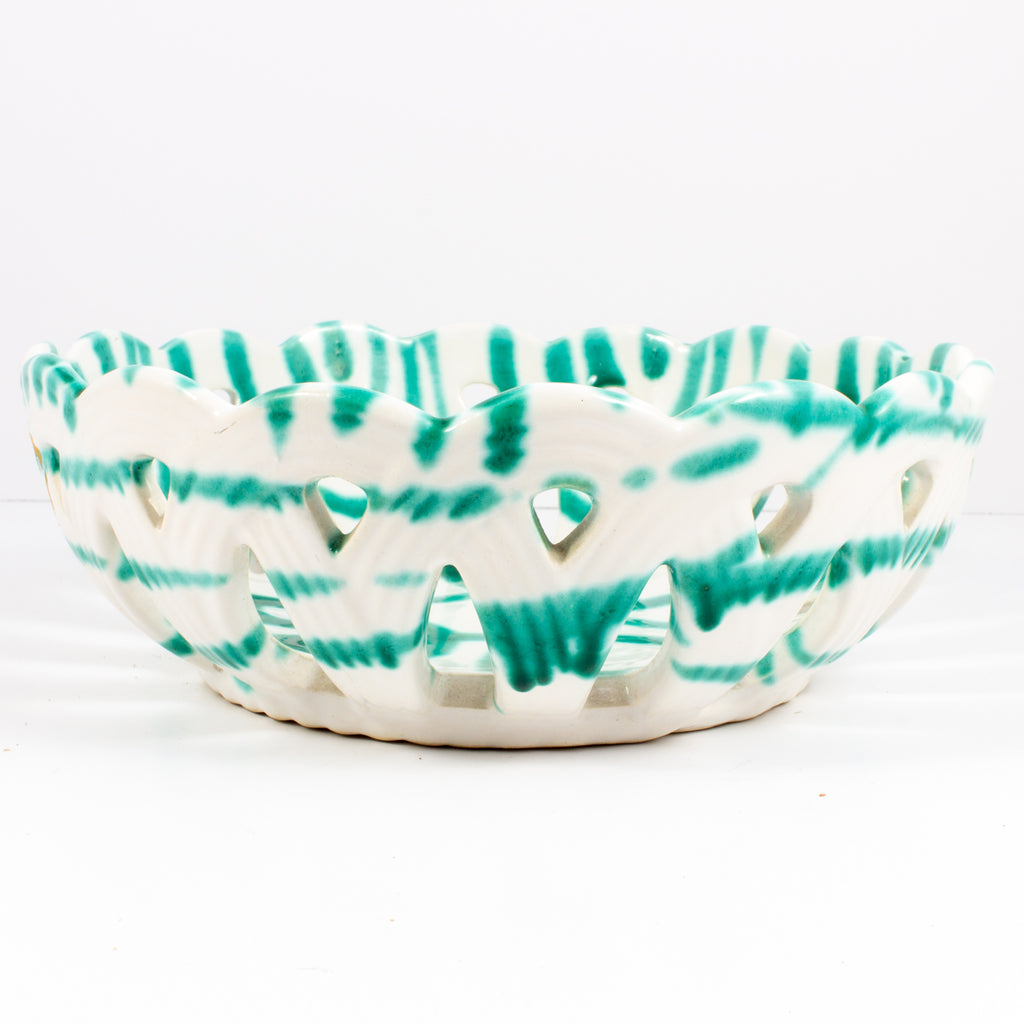 Vintage Gmunder Keramik Flamed Green Ceramic Bowl