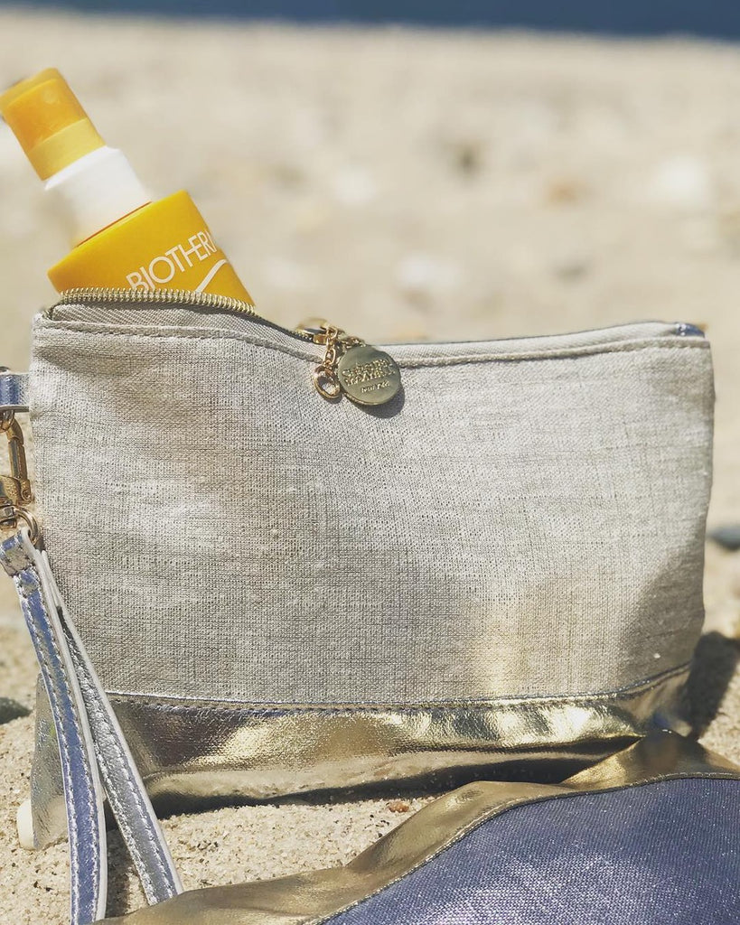 Corsica Silver Colorblock Wristlet