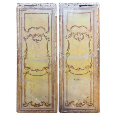 Pair of Oversized Italian Hand-Painted Stage Prop Scenery Panels