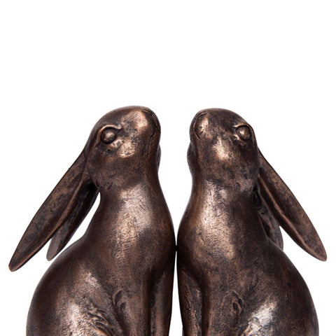 Pair of Bunny Bookends in Bronze Finish