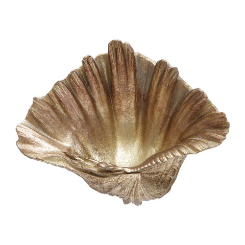 Cast Resin Shell Dish in Sparkling Gold
