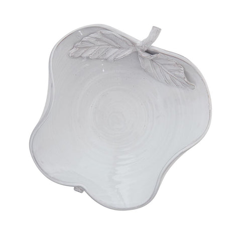 White Glaze Terra-Cotta Apple Dish