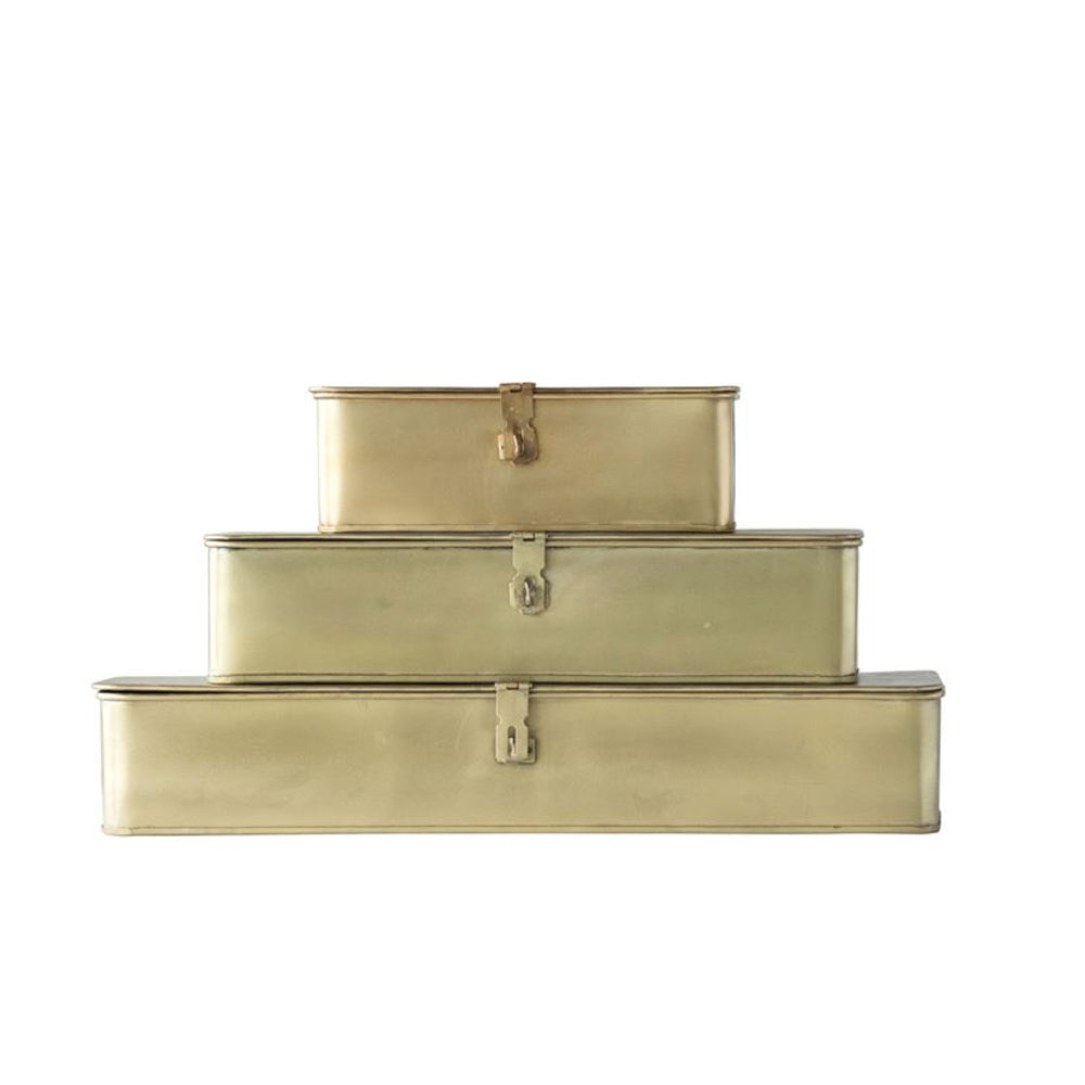 Vintage-Inspired Decorative Metal Boxes | Three Sizes – Laurier Blanc ...
