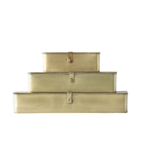 Vintage-Inspired Decorative Metal Boxes | Three Sizes