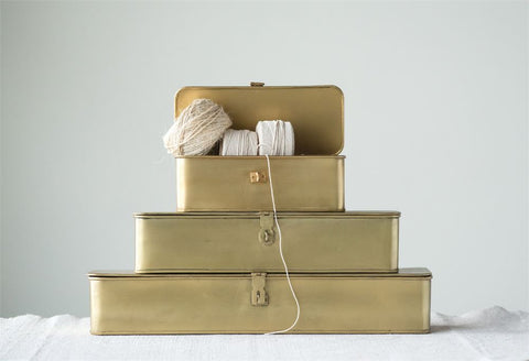 Vintage-Inspired Decorative Metal Boxes | Three Sizes
