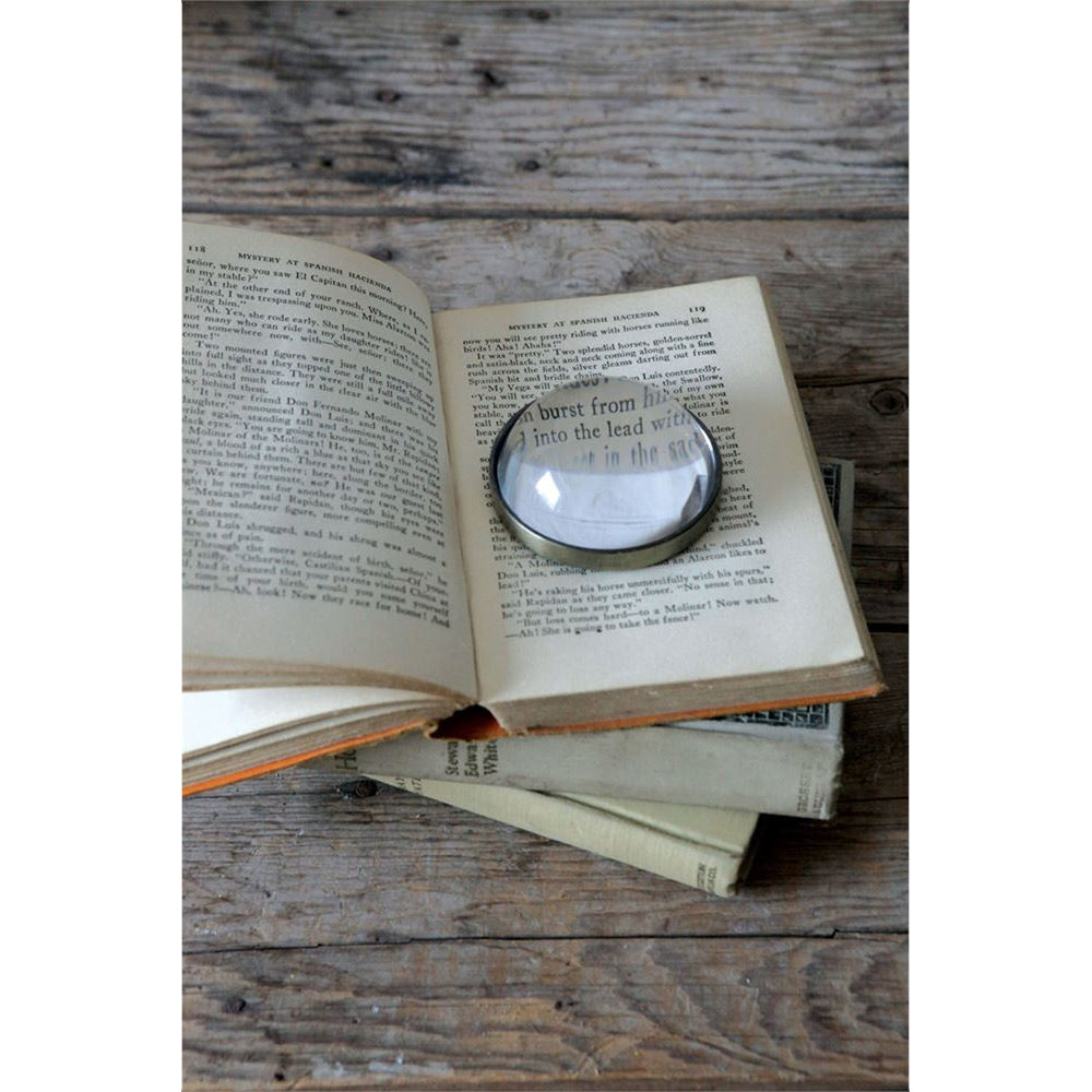 Metal & Glass Magnifying Glass Paperweight