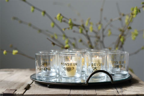 Round Metal & Mirrored Tray