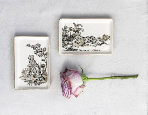 Stoneware Jungle Cats Trinket Dish | Two Styles