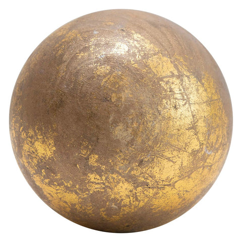 Mango Wood Sphere in Gold Foil Finish | 4-inch