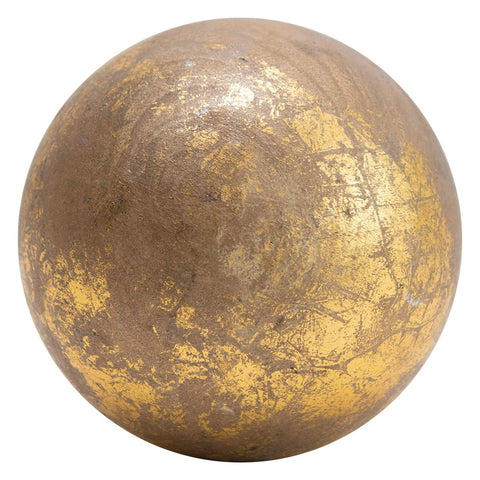 Mango Wood Sphere in Gold Foil Finish | 4-inch