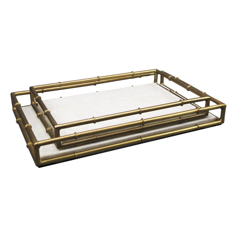 Brass Bamboo & Marble Trays