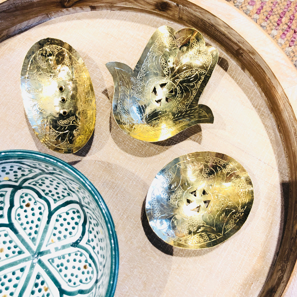 Handmade Brass Soap Dishes from Marrakech