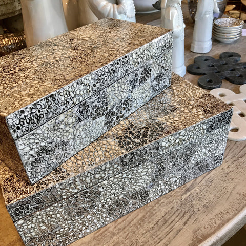 Crackle & Shimmer Mother of Pearl Boxes (Two Sizes)