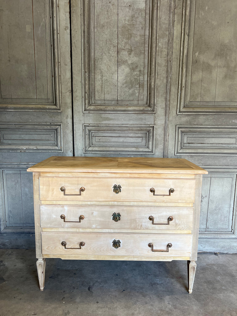 Antique French Empire Chest in Bleached Oak