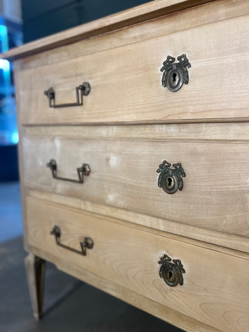 Antique French Empire Chest in Bleached Oak