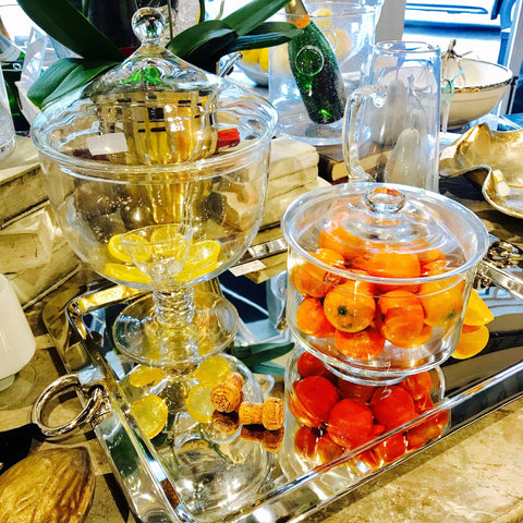Handblown Belgian Glass "Lolly-Annie" Candy Jar with Lid