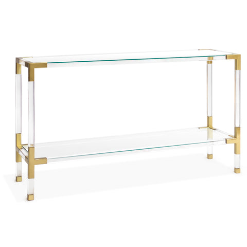 Jacques Acrylic & Brass Console by Jonathan Adler