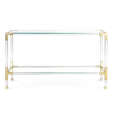 Jacques Acrylic & Brass Console by Jonathan Adler
