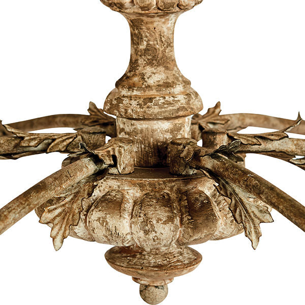 Getie Italian Six-Arm Chandelier with Distressed Finish