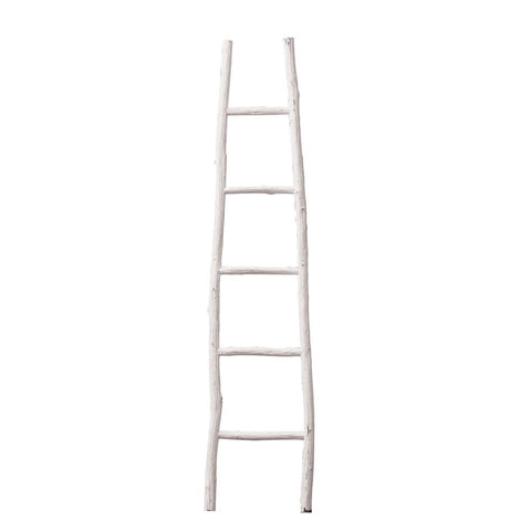 Decorative Wood Ladder in White