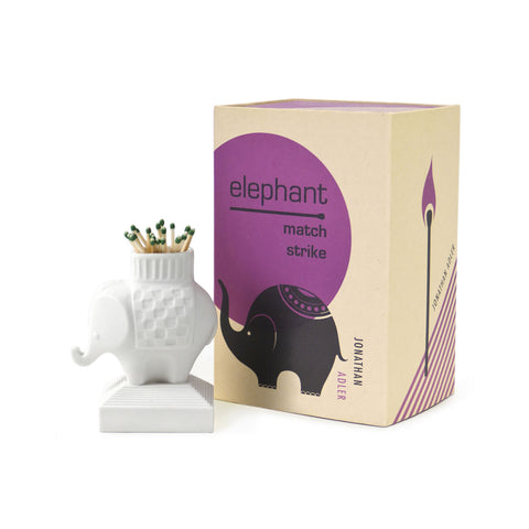 Elephant Match Strike in White Porcelain from Jonathan Adler
