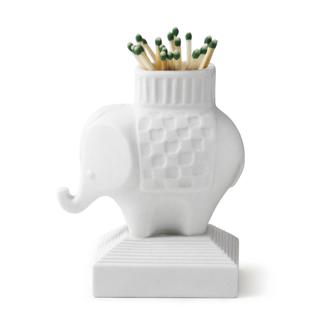 Elephant Match Strike in White Porcelain from Jonathan Adler