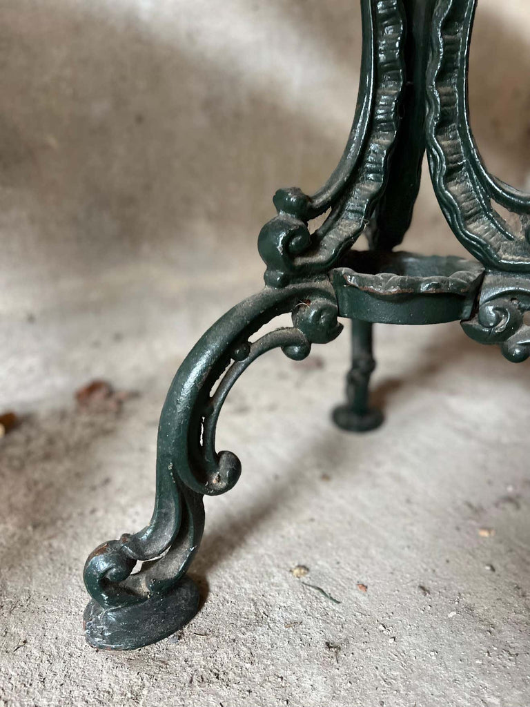 Pair of Antique Spanish Iron Bistro Tables with Stone Top