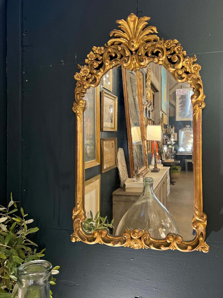Antique French Louis XV Carved Gilt Mirror