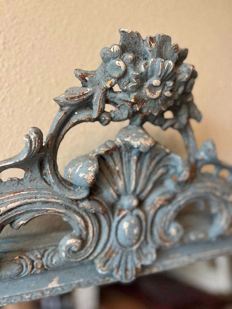 Antique French Distressed Blue Louis Philippe Mirror