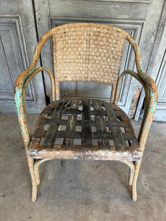 Vintage Spanish Bamboo Set/6 Chairs