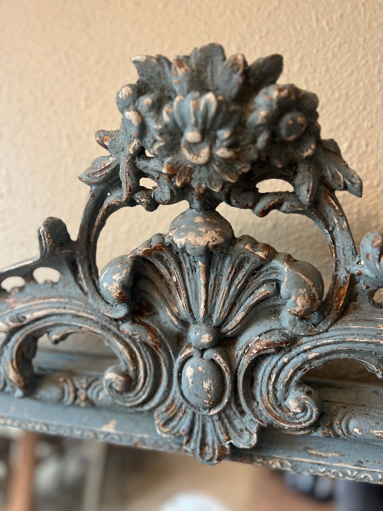 Antique French Distressed Blue Louis Philippe Mirror