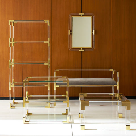 Jacques Brass and Acrylic Etegere from Jonathan Adler
