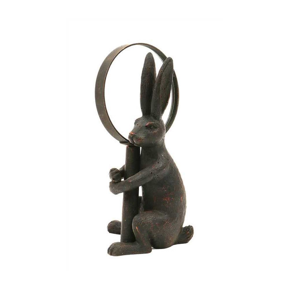 Pewter Magnifying Glass with Rabbit Holder