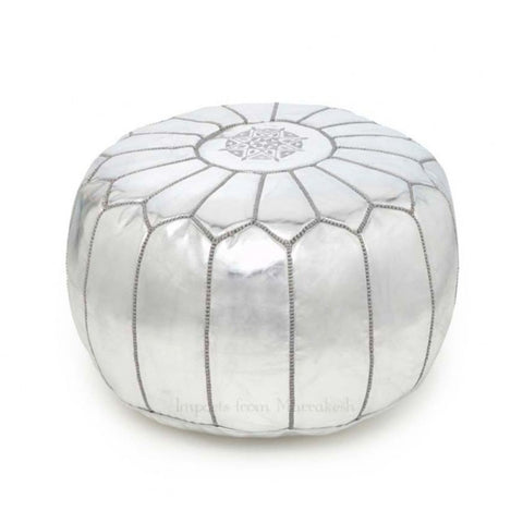 Moroccan Metallic Leather Poufs