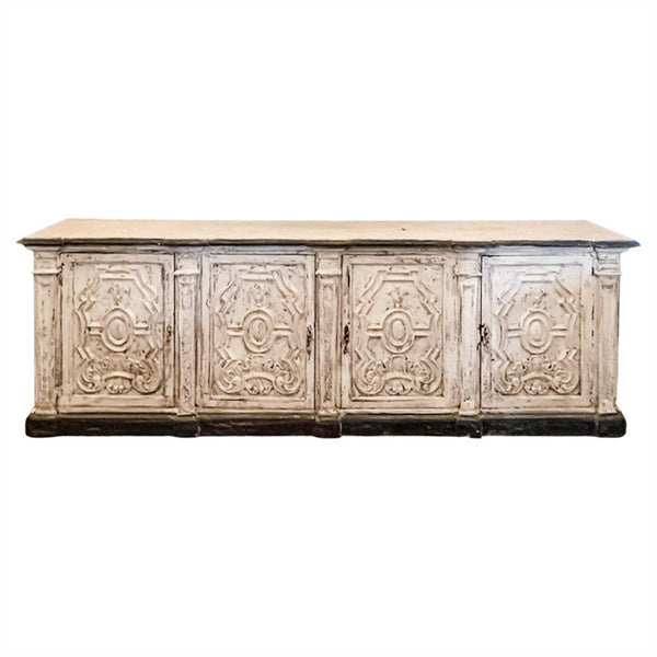 Vintage Spanish Distressed Buffet Sideboard