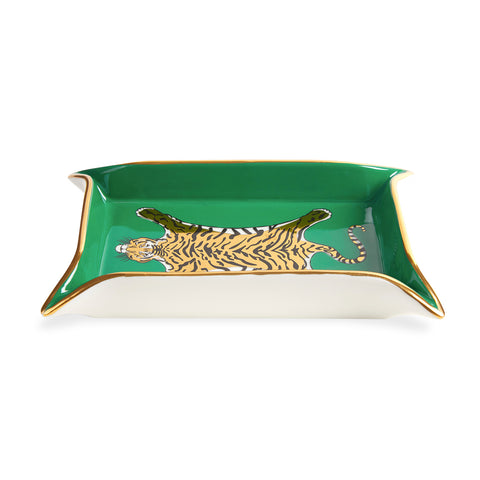 Tiger Valet Dish with 24k Gold Detail