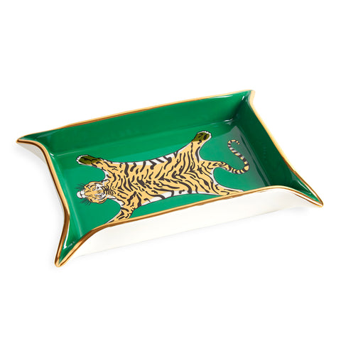 Tiger Valet Dish with 24k Gold Detail