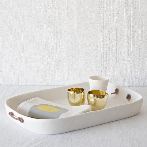Tina Frey Extra Large Tray with Leather Handles