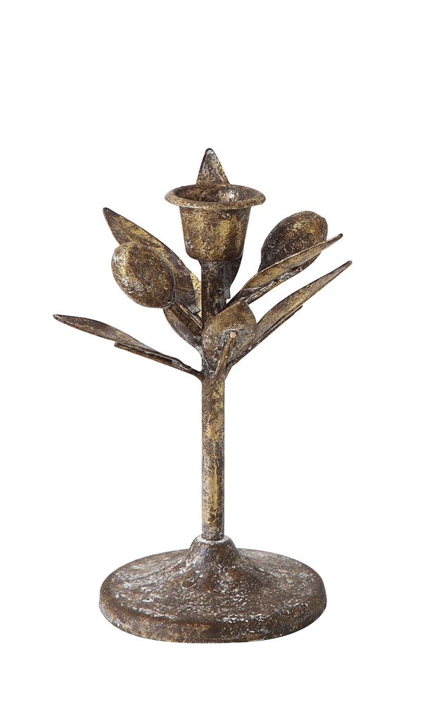 Metal Olive Branch Taper Candle Holders | Two Sizes Available